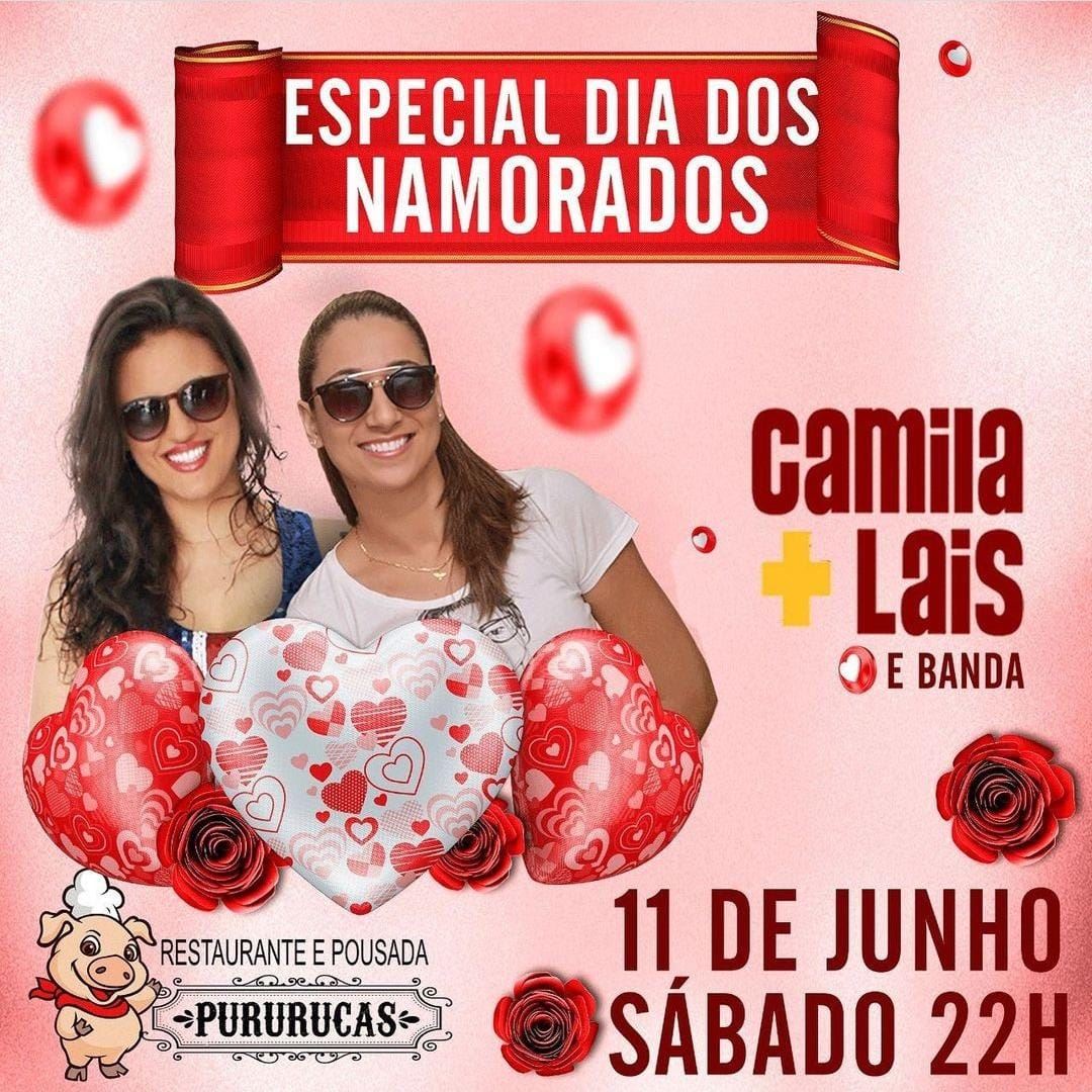 Venha comemorar com mozão aqui no @pururucarestaurante com show da @camilaelais com banda e vamos ter uma linda lembrança ????