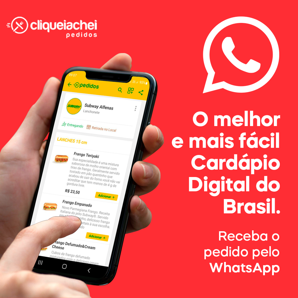 Você sabia que o Cardápio Digital do Cliquei Achei é o mais fácil do Brasil? Isso porque, ele conta com um funil inteligente que guia até mesmo o cliente mais leigo por todo o processo de fazer os pedidos.