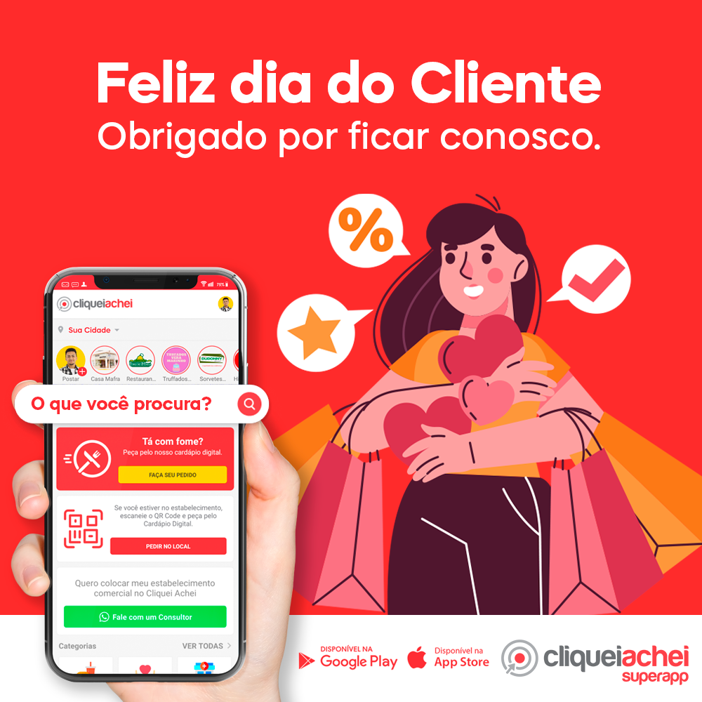 Hoje é o dia de homenagear a todos vocês que acreditam no nosso trabalho e nos motivam a fazer sempre o melhor. Feliz dia do cliente.