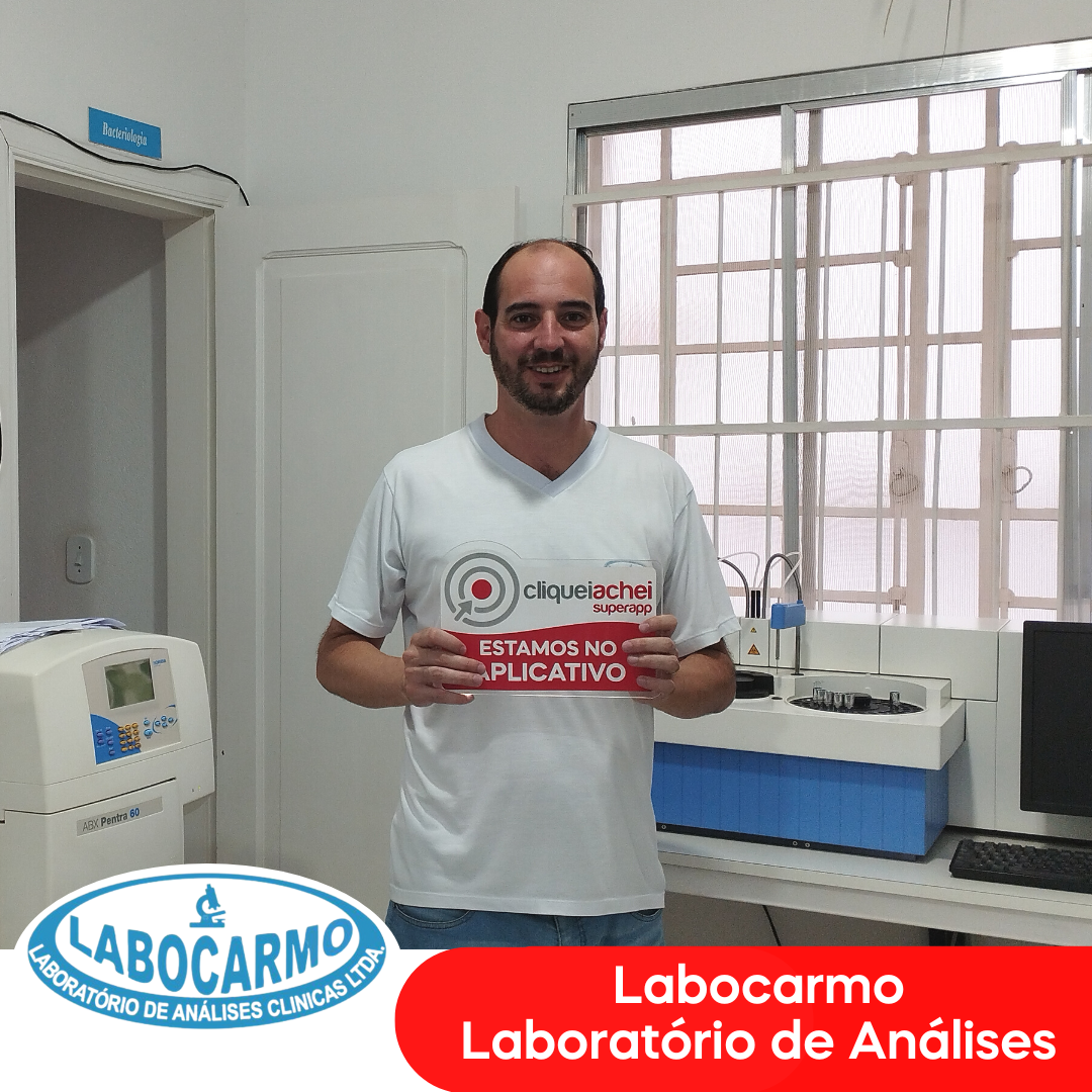 A Labocarmo também está no Cliquei Achei!
Realize seus exames laboratoriais de forma rápida, com precisão e com qualidade.
Acesse cliqueiachei.com/labocarmo e saiba mais!

Obrigada Cristiano pela confiança!