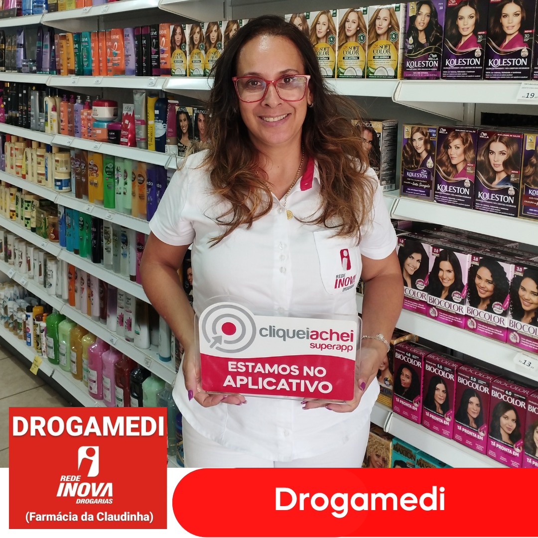 A Drogamedi também está no Cliquei Achei!
Uma ampla gama de medicamentos e produtos de perfumaria para atender todas as suas necessidades.
Acesse https://cliqueiachei.com/farmelhor e confira todas as ofertas!

Obrigada Claudinha pela confiança!