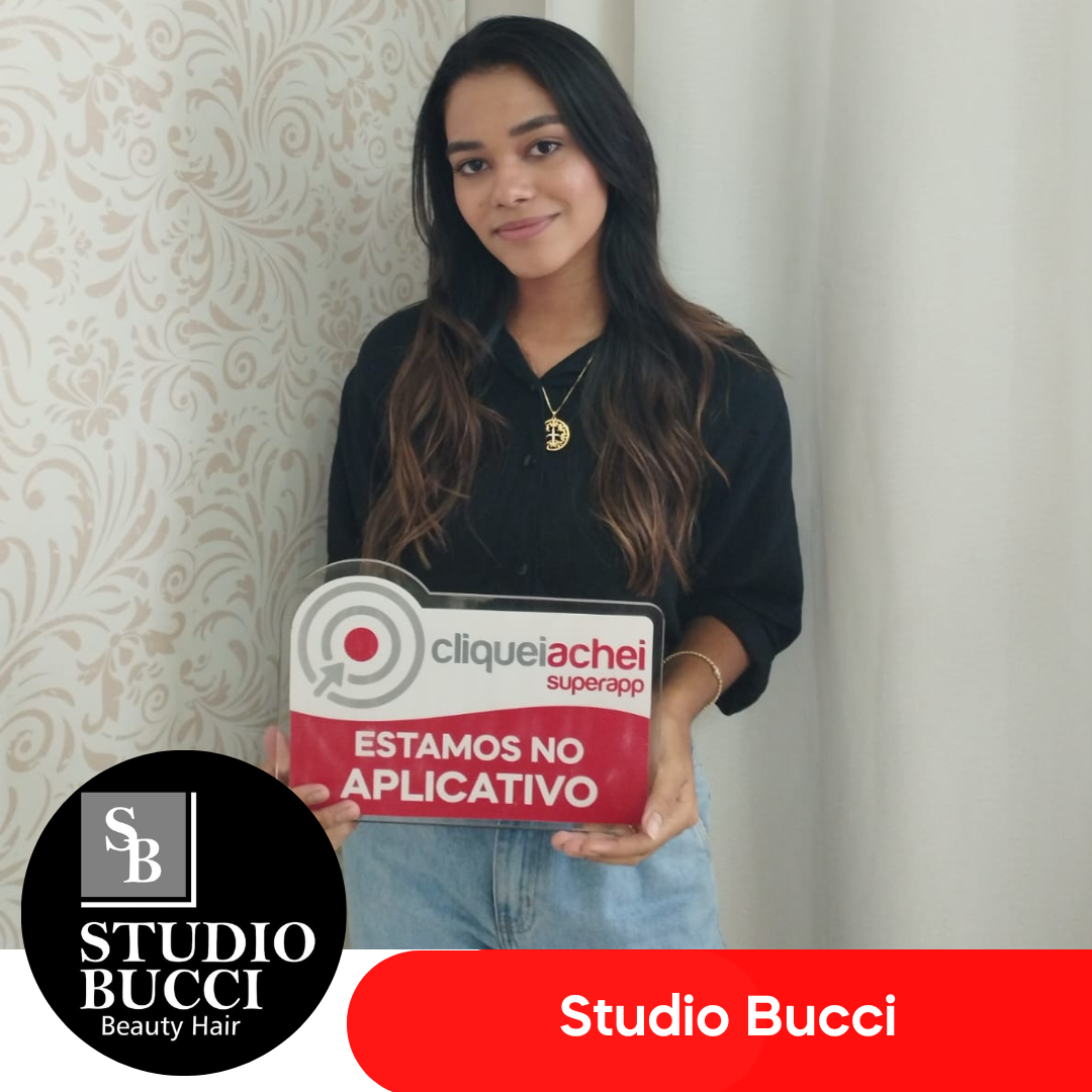 O Studio Bucci também está no Cliquei Achei!
Encontre uma variedade de serviços, como cortes, penteados, manicure, maquiagem, alongamento de cílios e muito mais. Desfrute de um ambiente acolhedor e relaxante enquanto recebe tratamento profissional e de qualidade.
Acesse cliqueiachei.com/studiobucci e agende seu horário!

Obrigada equipe Studio Bucci pela confiança!