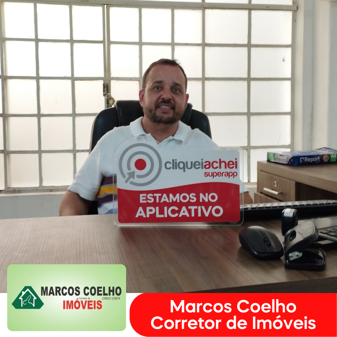 O Marcos Coelho Corretor de Imóveis também está no Cliquei Achei!
Especializado em compra, venda e avaliação de terrenos, casas, sítios, ranchos, fazendas e muito mais. Realize seus sonhos imobiliários com confiança.
Acesse cliqueiachei.com/marcoscoelhocorretor e saiba mais!

Obrigada Marcos pela confiança!