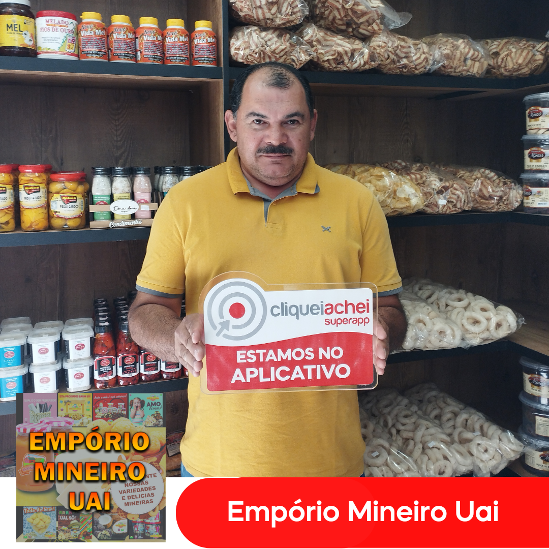 A Empório Mineiro Uai também está no Cliquei Achei!
Uma variedade de delícias da culinária mineira, incluindo queijos artesanais, linguiças, pão de queijo, doces caseiros e cachaças.
Acesse cliqueiachei.com/emporiomineirouai e confira todos os produtos!

Obrigada Ivan pela confiança!