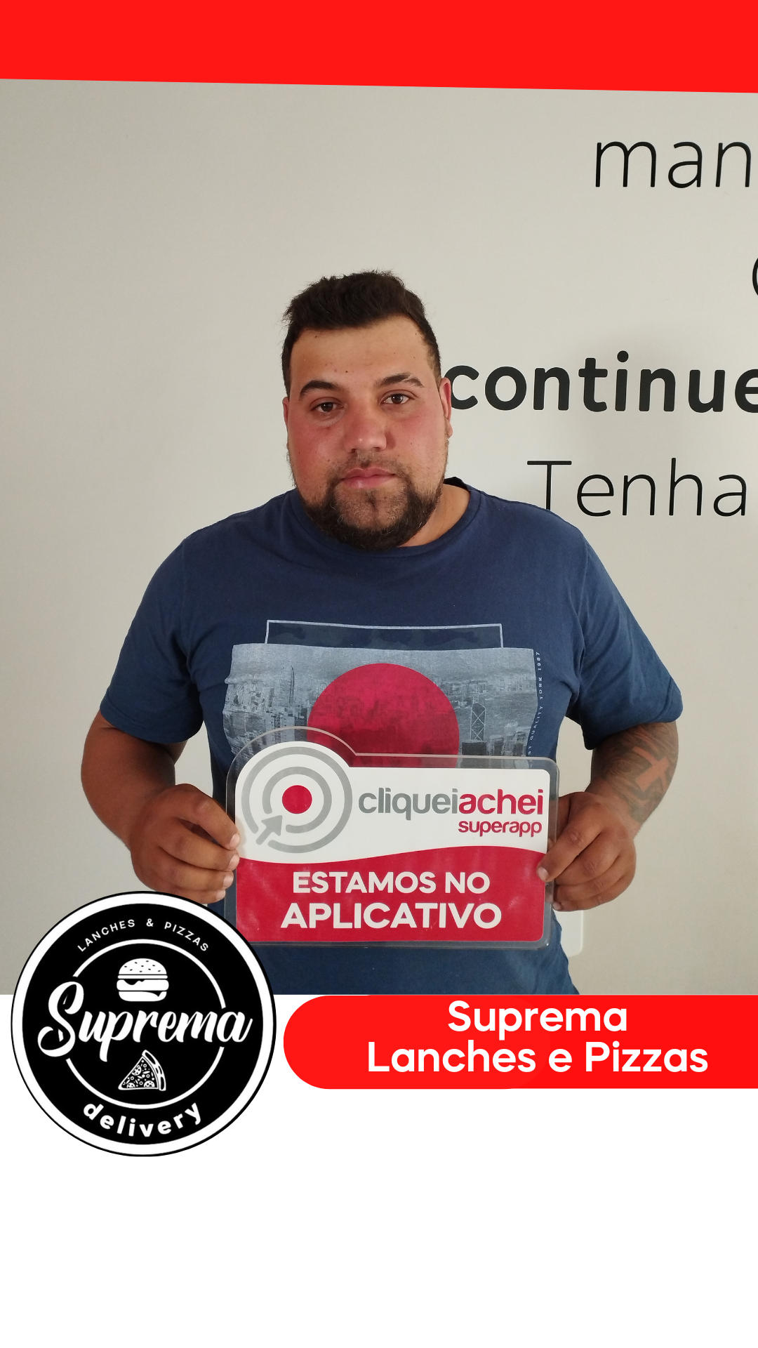 A Suprema Lanches e Pizzas também está no Cliquei Achei!
Desfrute de lanches e pizzas deliciosas e de qualidade, entregues diretamente na sua casa.
Acesse cliqueiachei.com/suprema e confira o cardápio!

Obrigada Wellington pela confiança!