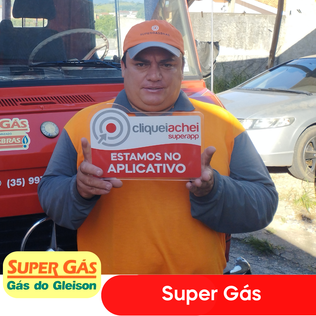 A Super Gás também está no Cliquei Achei!
Sua solução confiável para água mineral e gás!
Acesse cliqueiachei.com/supergas e faça seu pedido!

Obrigada Gleison pela confiança!