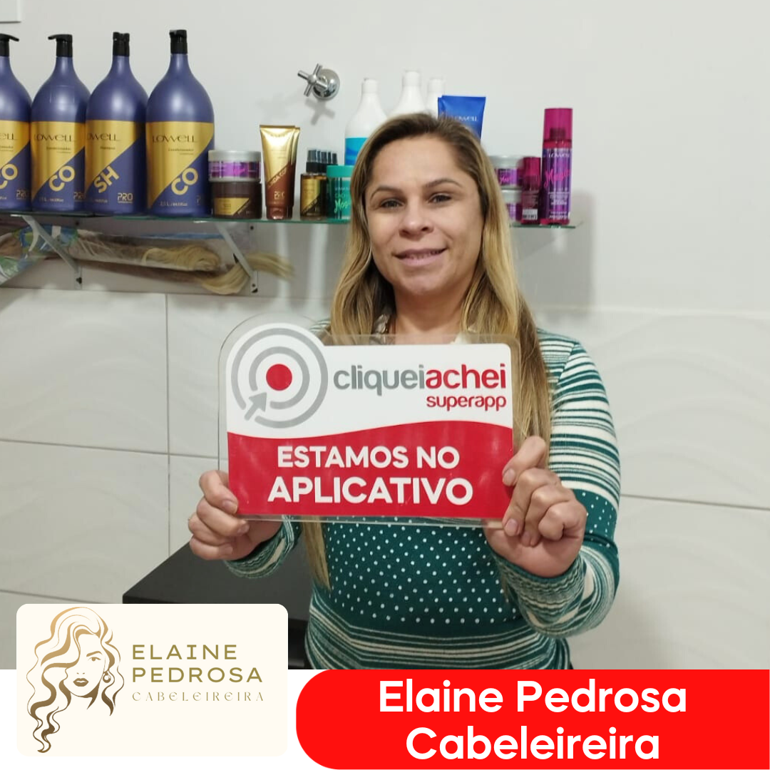 A Elaine Pedrosa Cabeleireira também está no Cliquei Achei!
Oferecendo uma gama completa de serviços de beleza, incluindo apliques em Mega Hair, venda de perucas, tinturas, cortes e muito mais, tudo para realçar sua beleza e deixá-la ainda mais deslumbrante!
Acesse cliqueiachei.com/elainepedrosa e agende seu horário!

Obrigada Elaine pela confiança!