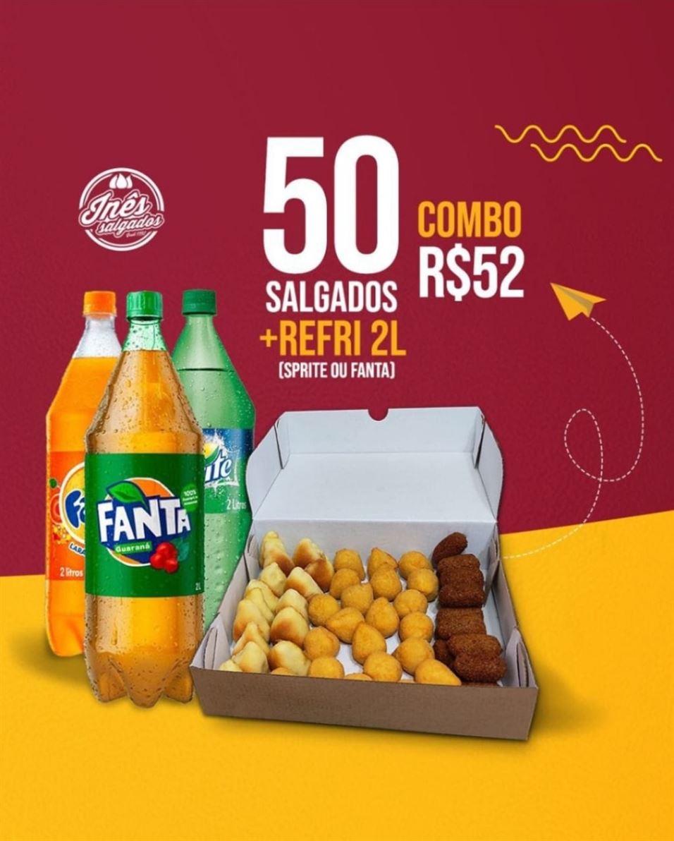 Combos promocionais para seu lanche ou happy hour você encontra aqui na Inês Salgados, a maior variedade de mini salgados da região!