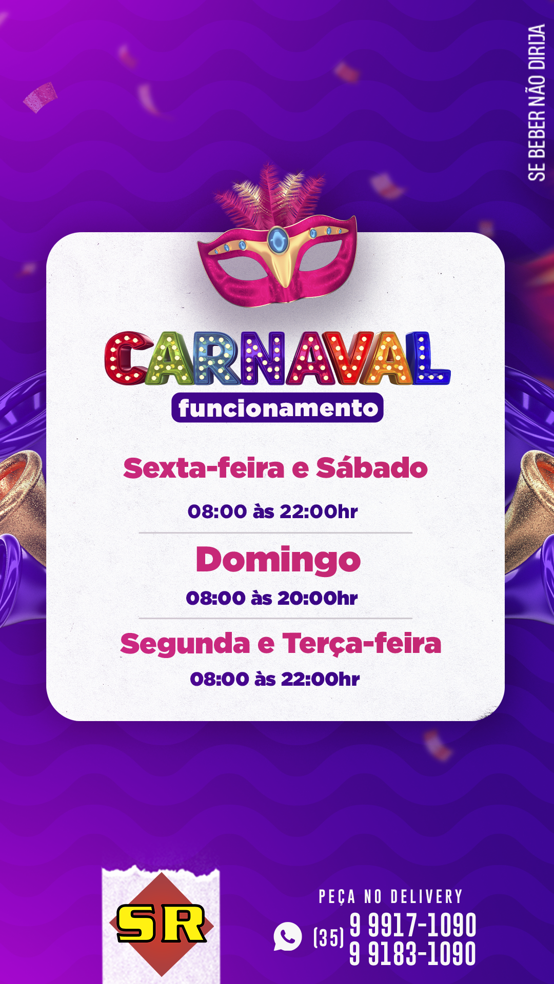 Confira o nosso Horário de Carnaval.