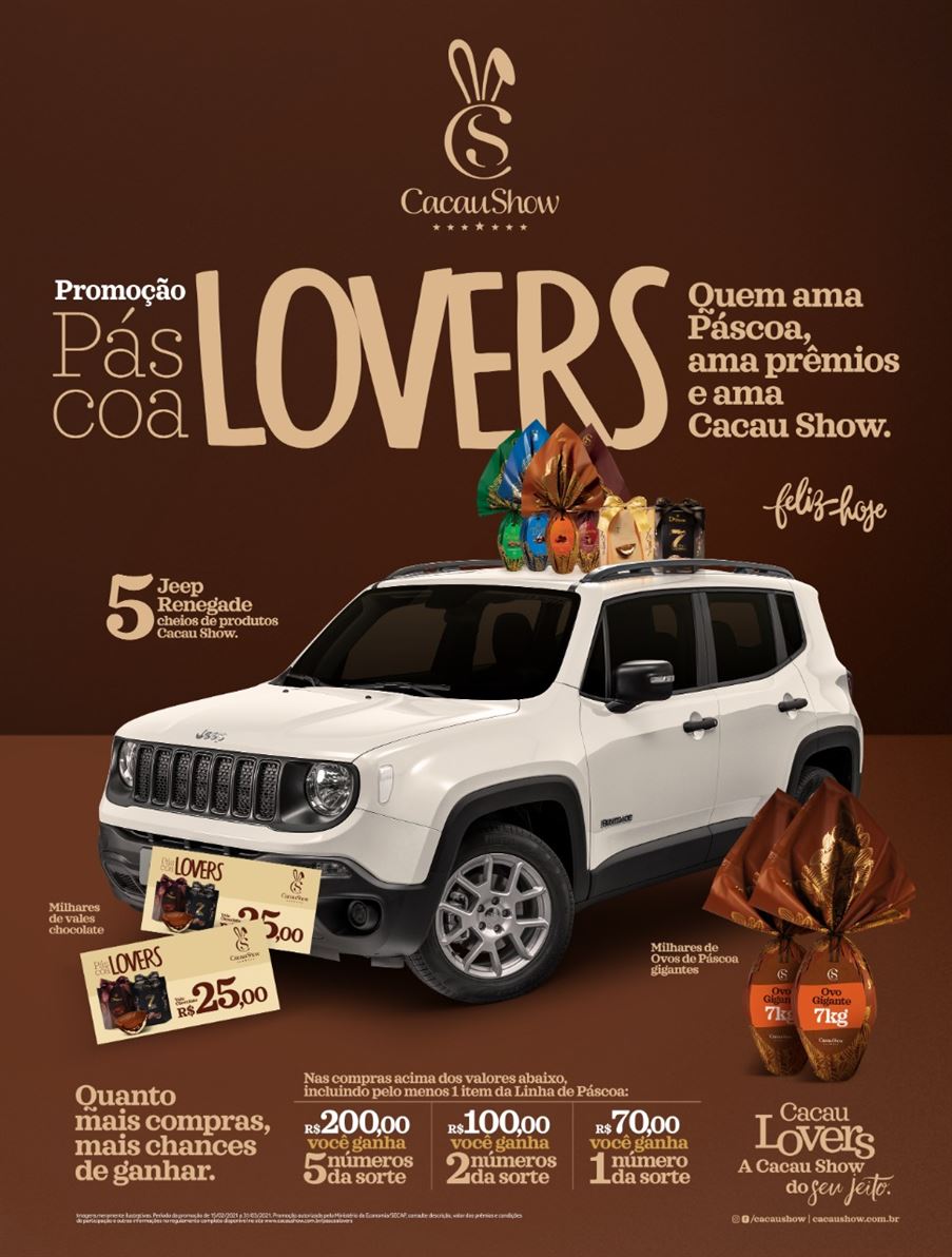 PROMOÇÃO DE PÁSCOA.
Concorrer a milhares de premios e 5 carros. 